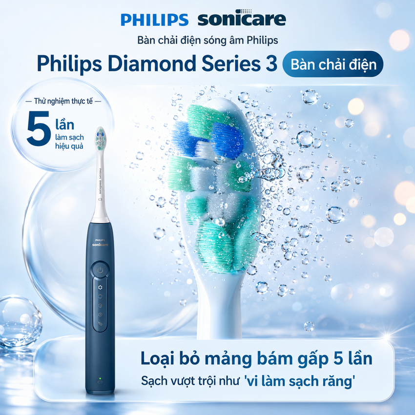 Bàn chải đánh răng điện Sonicare ProtectiveClean serial 5300 thương hiệu Hà Lan cao cấp Philips HX5181 - Hàng nhập khẩu