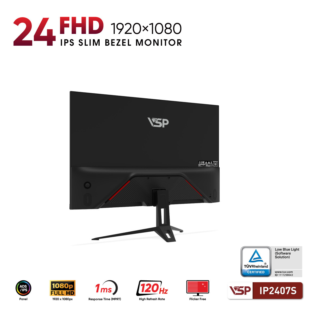 Màn Hình VSP IP2407S (24 inch / IPS / FHD / 120Hz / 1ms) - Hàng Chính Hãng