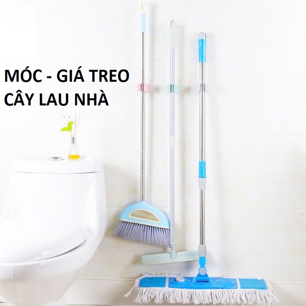 Kẹp Dính Tường Treo Chổi - Cây Lau Nhà, Luôn Gọn Gàng, Sử Dụng, Kẹp Có Miếng Dán Siêu Chắc, Khô Ráo. TakyHome 4028