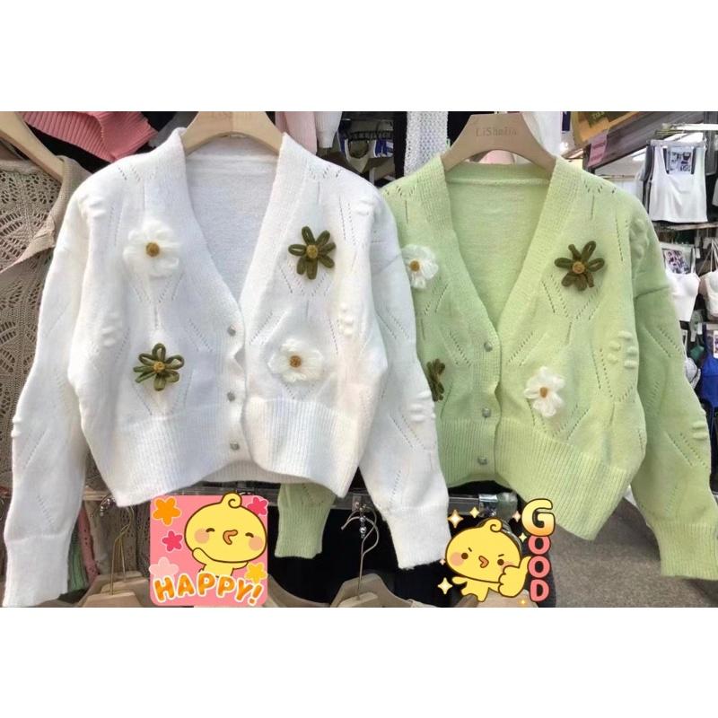 Áo khoác len nữ Áo cadigan len đẹp, dáng croptop cổ V trẻ trung dễ phối đồ, chất liệu len dày mịn không xù lông