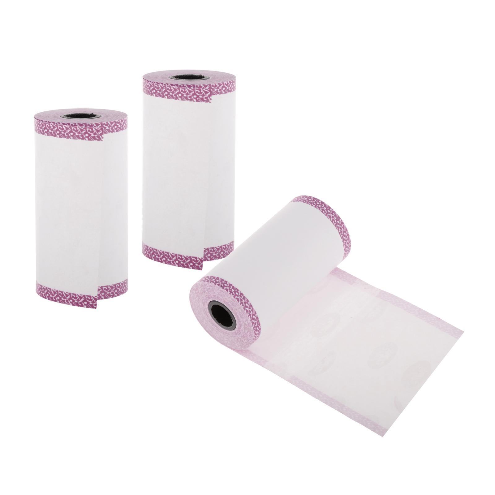 3x Thermal Printing Paper, Mini Thermal Printer of Photo Note Receipt, Color Edge Thermal Paper Portable 57x30mm without Adhesive, 3 Colors to Choose