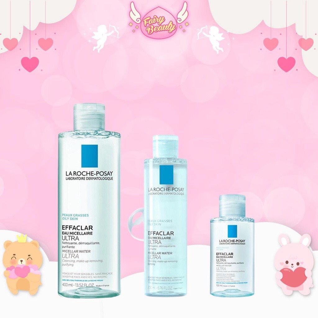 [LA ROCHE-POSAY] Nước Tẩy Trang Cho Da Dầu Mụn Giúp Làm Sạch Sâu &amp; Kiểm Soát Nhờn Effaclar Micellar Water 400/200/100ml