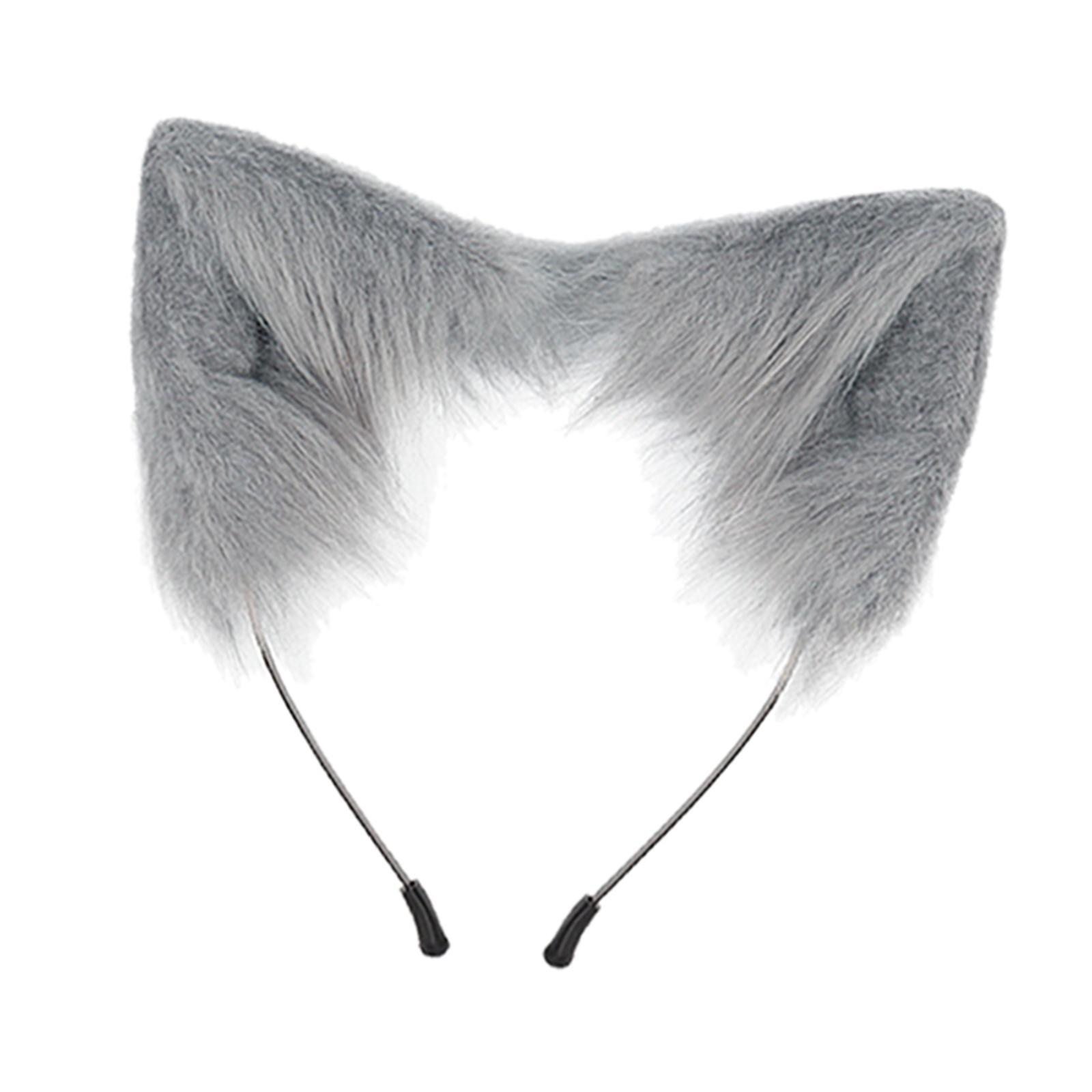 Ears Hair Clip Tail Costume Kits gray