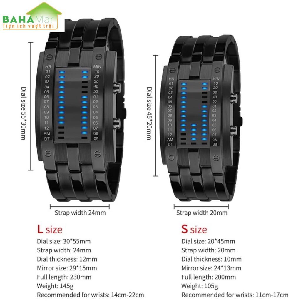 ĐỒNG HỒ THỜI TRANG THỂ THAO CHỐNG THẤM NƯỚC MÀN HÌNH HIỂN THỊ DẠ QUANG - LED, DÂY THÉP KHÔNG GỈ "BAHAMAR"