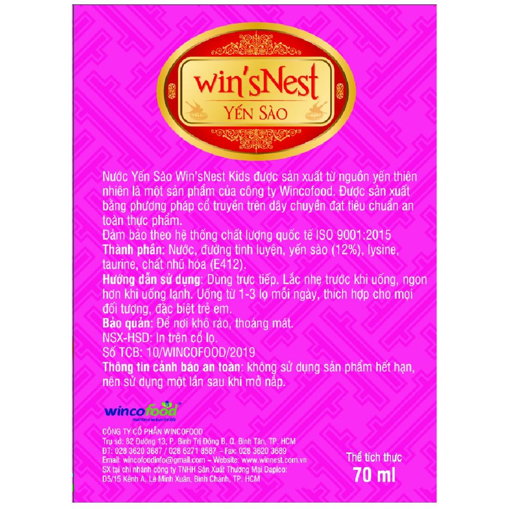 Combo 10 lọ Nước yến sào win'sNest Junior 12% ( 70ml /lọ) kèm túi xách