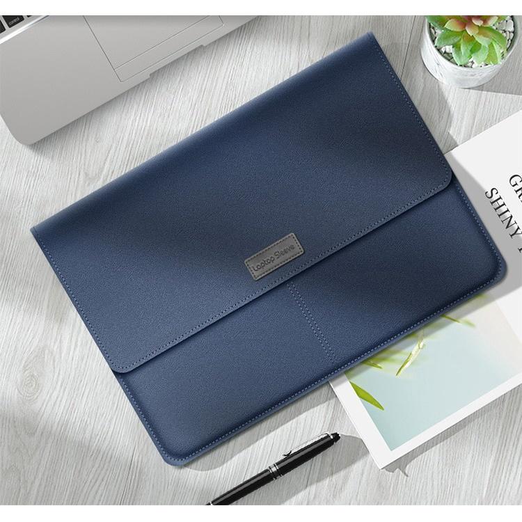 Túi bao da PU đựng Macbook Laptop chống nước chống sốc kèm bao da nhỏ đựng phụ kiện