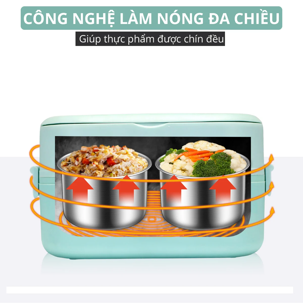 Hộp Hâm Cơm, Thức Ăn 2 tầng Mishio MK317 inox 304 - Hàng chính hãng