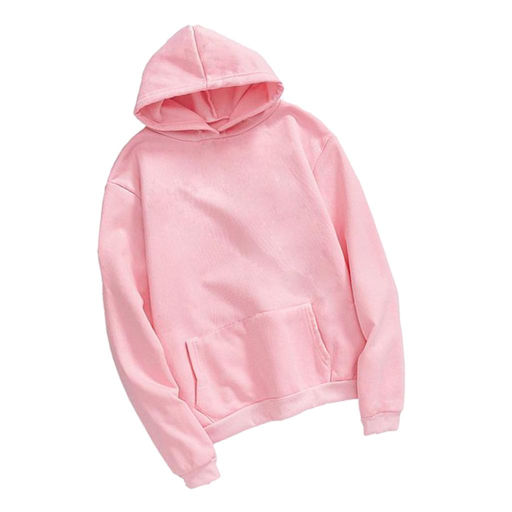 Womens Mens Hooded Fleece Sweatshirt Casual Basic Pullover Sweatshirt M-3XL
