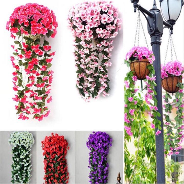 Chùm hoa giả dây leo treo tường dài 80cm trang trí nội thất, nhà hàng, spa Flowermini DQ-01