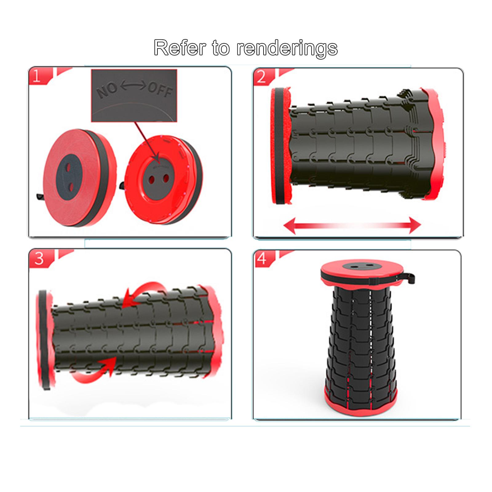 Camp Folding Retractable Seat Collapsible Telescoping Stool