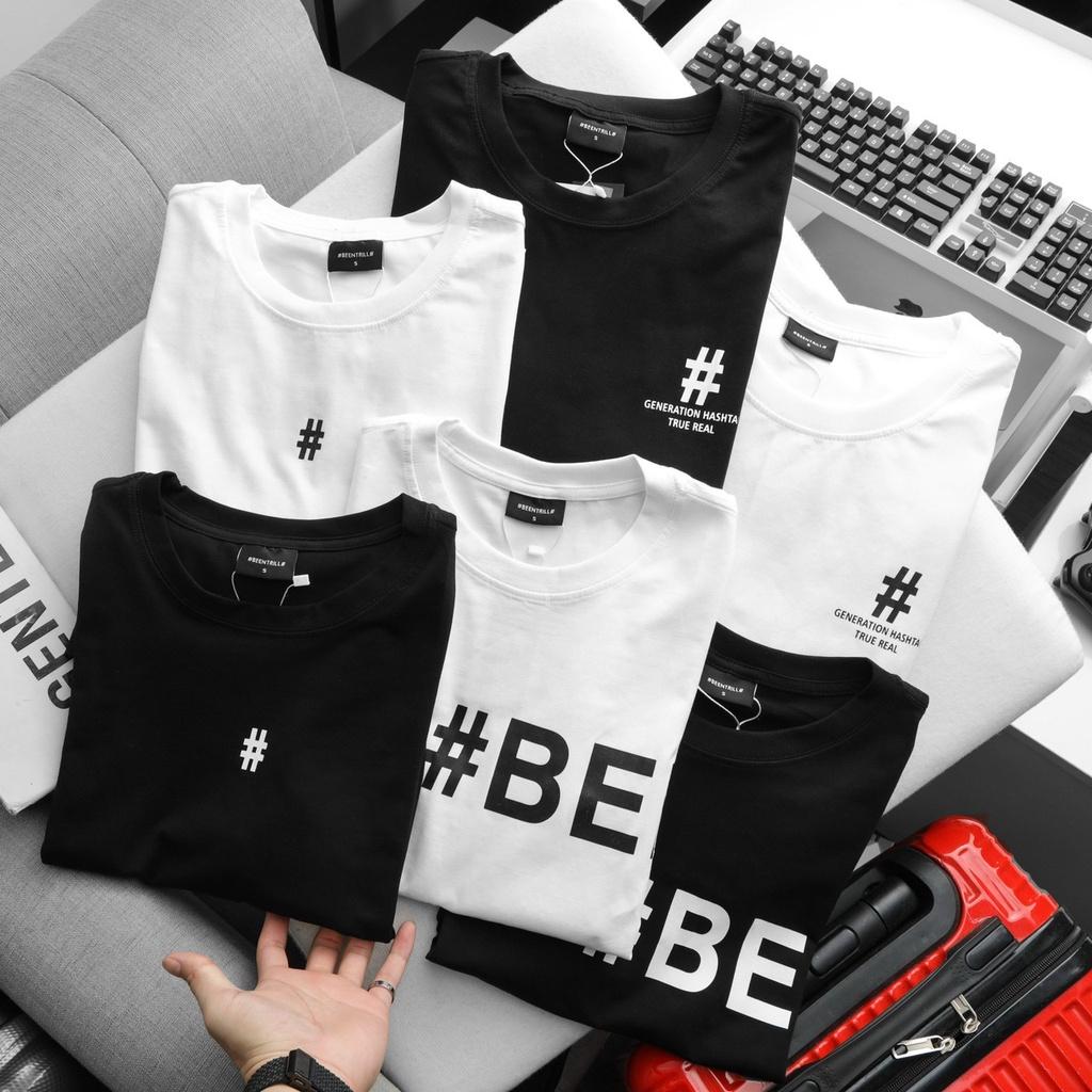 Áo thun dáng unisex cho nam nữ BEENTRILL Hàn Quốc chữ sau xuất xịn.
