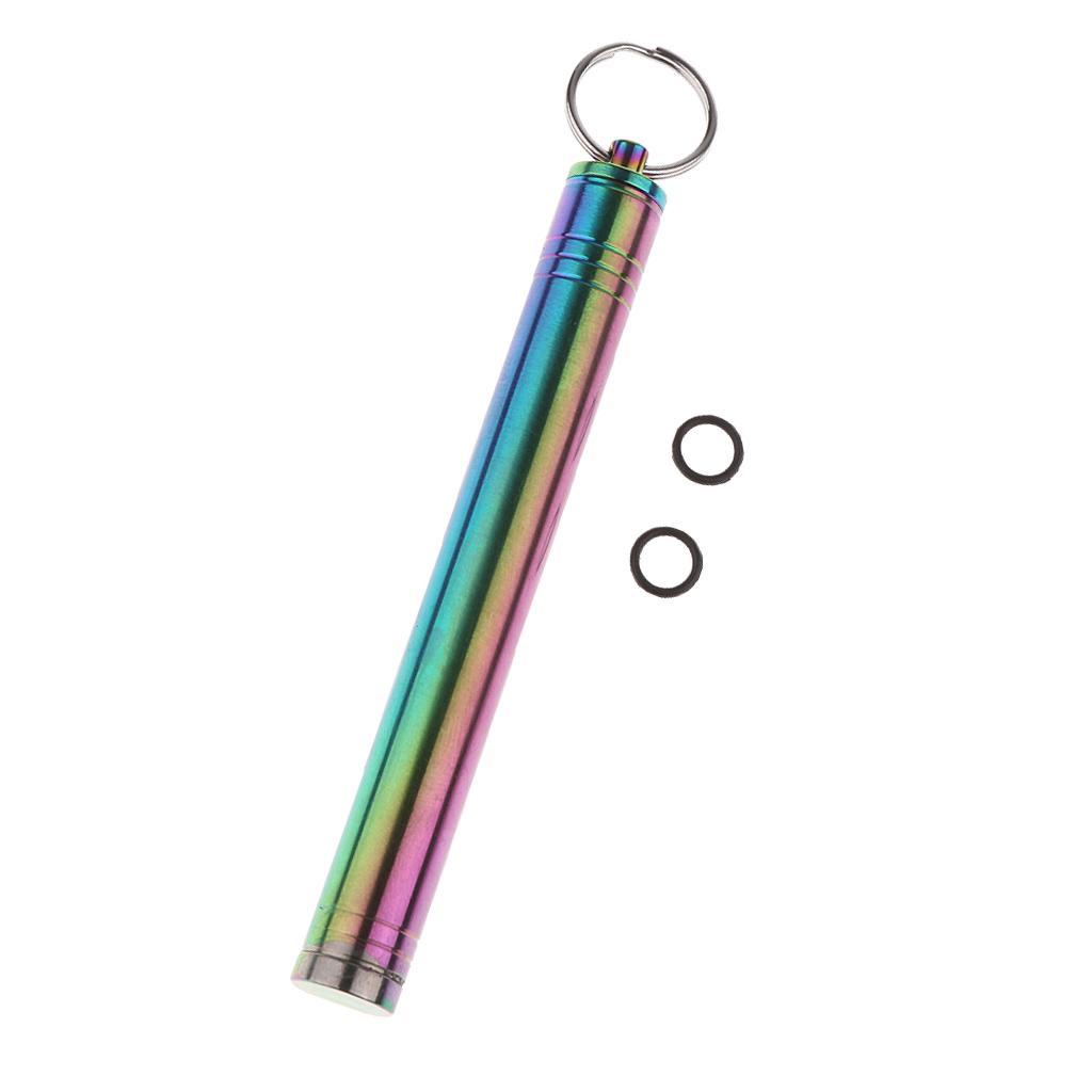 2pcs Titanium Keychain Toothpick Holder Pocket Tool, Waterproof Key Ring Case Bottle Container Organizer Box, Mini Tools