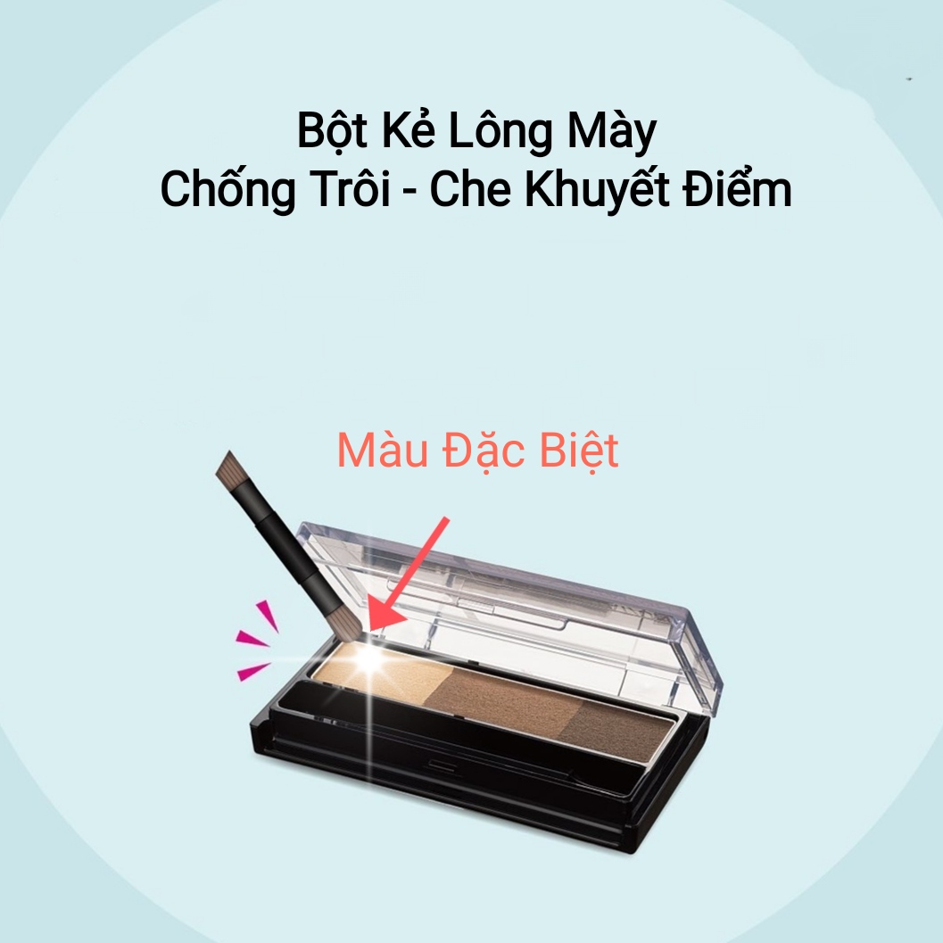 Bột Kẻ Lông Mày Chống Trôi Kissme Heavy Rotation Màu Sắc Tự Nhiên (Hộp 3 Khay Màu)