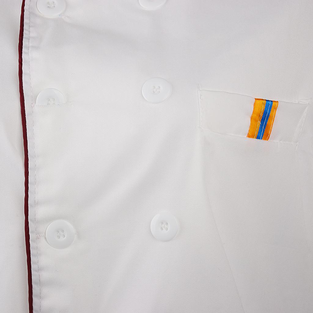 Men Women Chef Uniform Single Breasted Cook Short Sleeve Coat