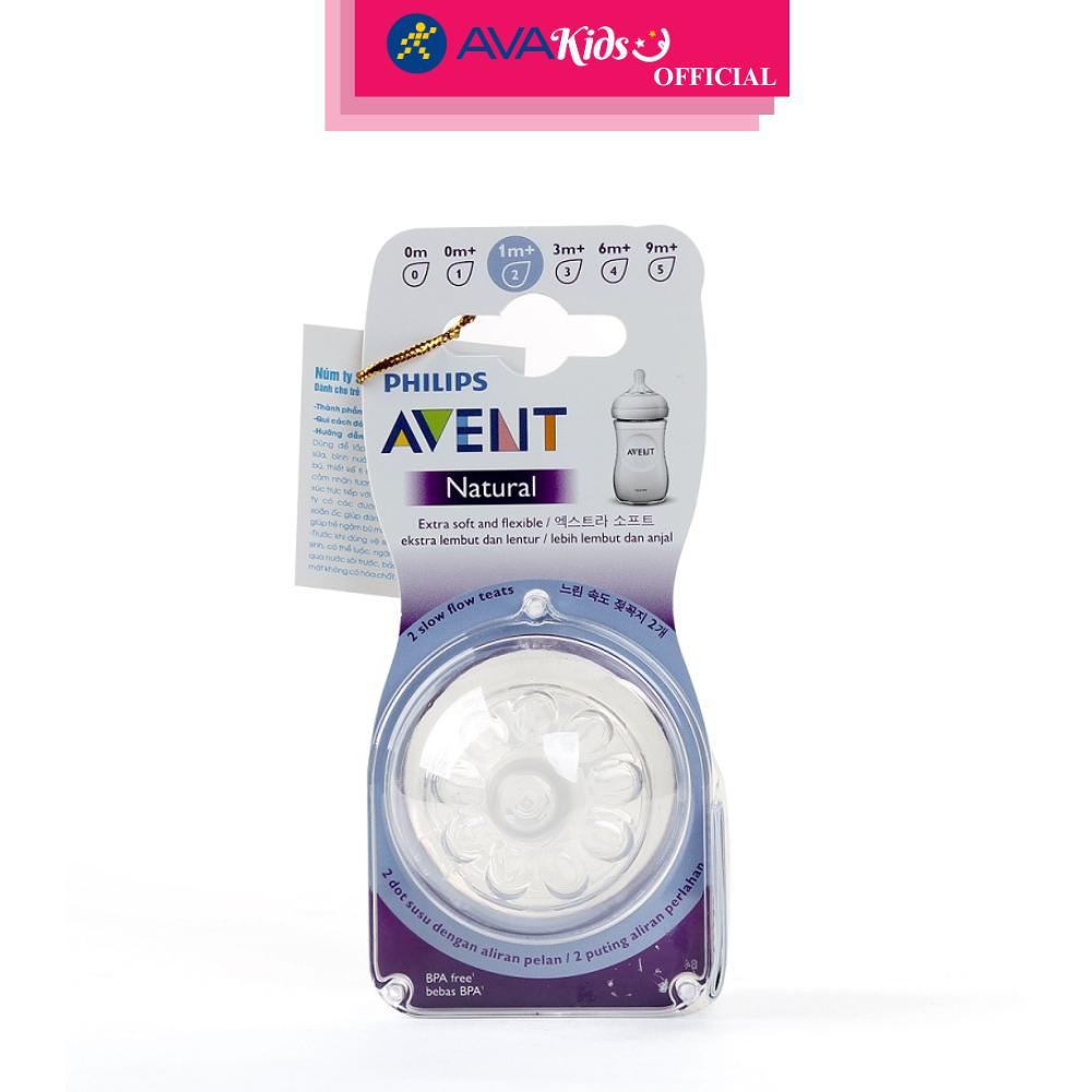Bộ 2 núm ti Philips Avent SCF652/23 cổ rộng size 2 (1 - 3 tháng) - Hàng Chính Hãng