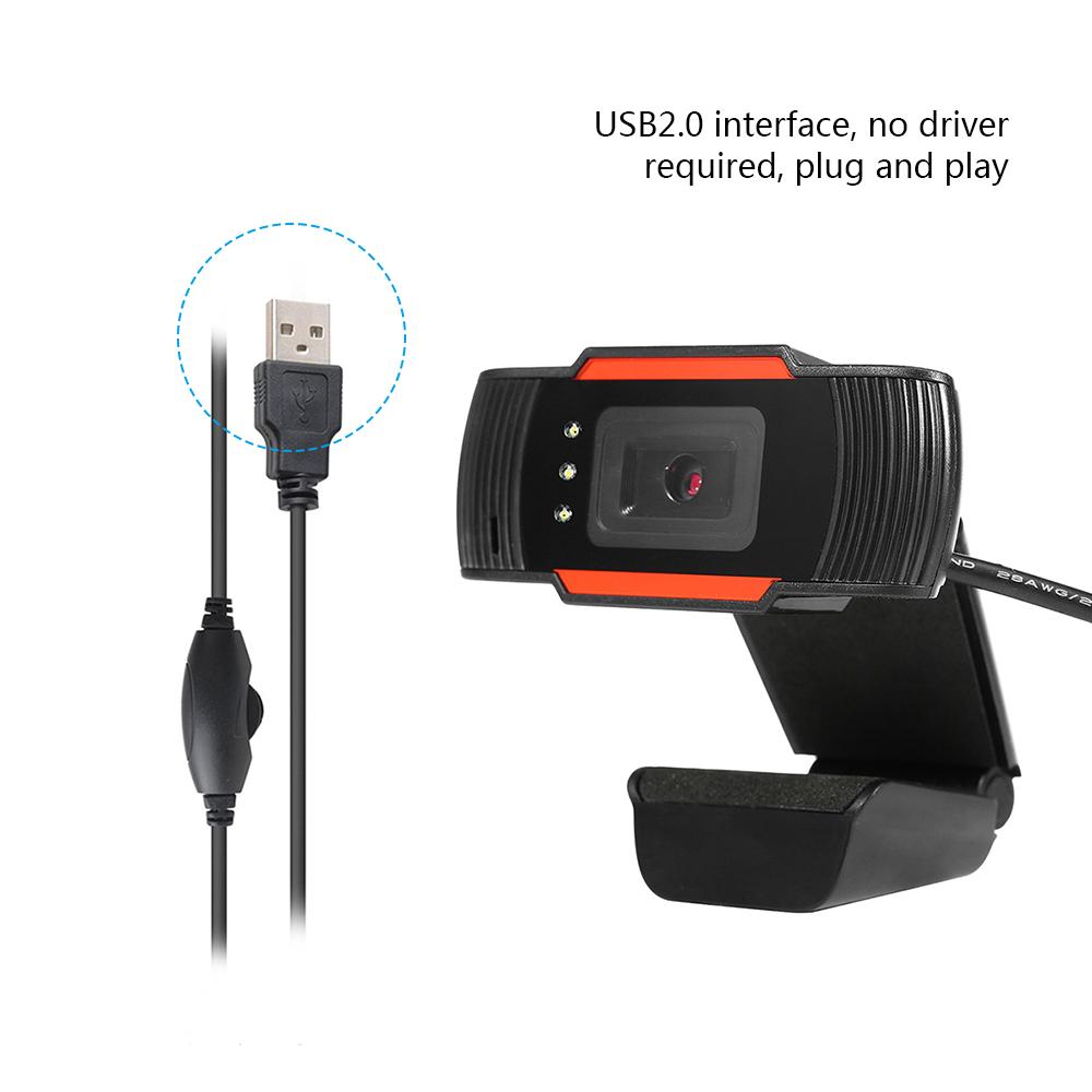 HXSJ A870C3 High-definition USB Webcam 480P Fixed Focus Computer Camera Built-in Sound Absorbing Microphone for PC