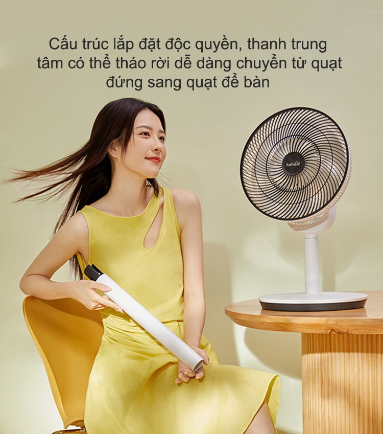 Quạt Tích Điện Tuần Hoàn Không Khí Xiaomi Keheal F4 - Hàng Nhập Khẩu