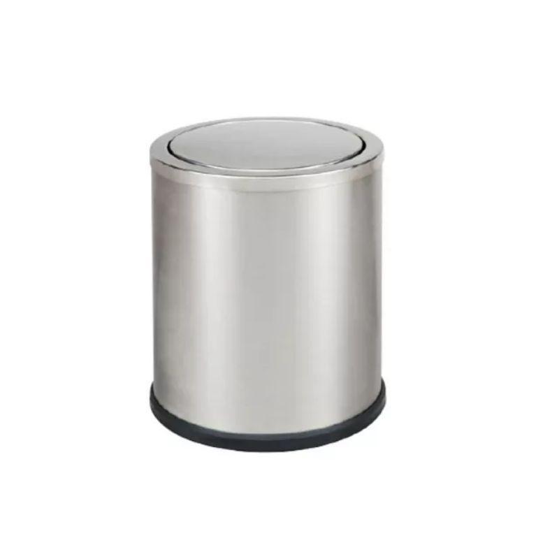 Thùng rác inox nắp lật tròn, Thùng rác mini văn phòng