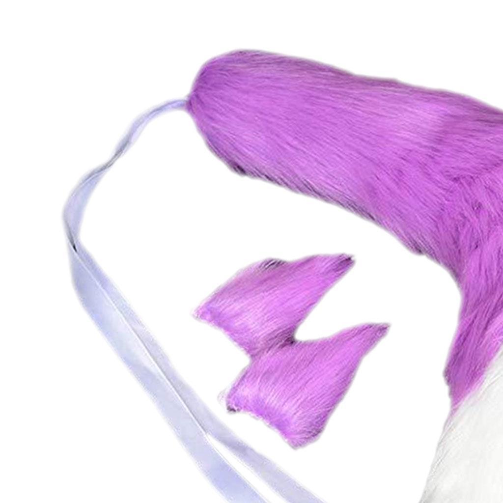 Long Plush  Tail and Ears Anime Cosplay for Halloween Women Accs