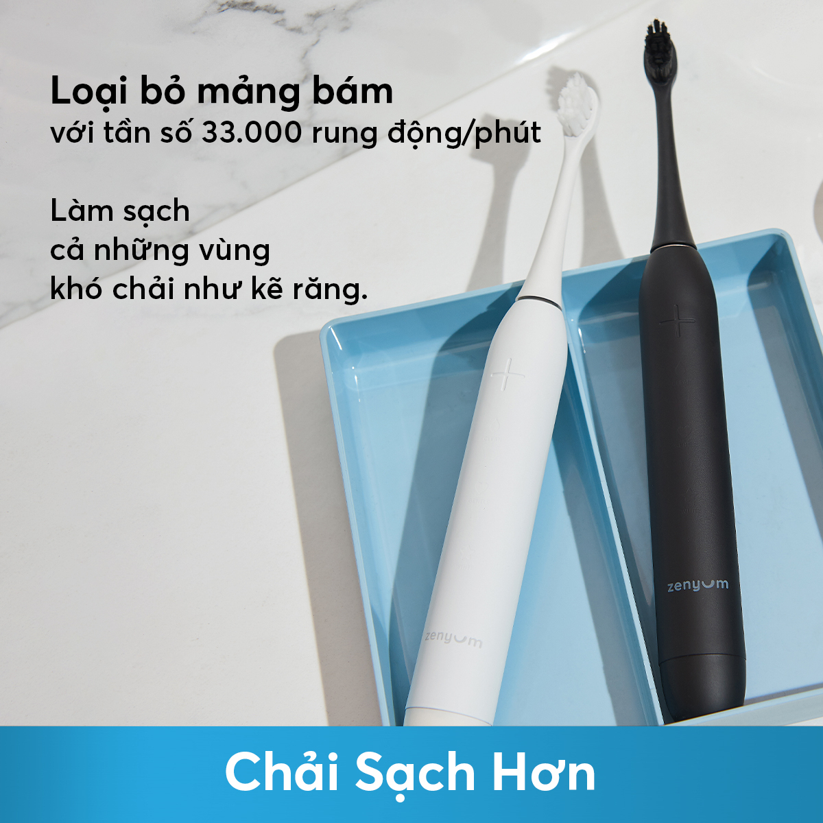 [Chính Hãng] Bàn Chải Đánh Răng Điện Zenyum Sonic T11 - Màu Trắng - Công Nghệ Singapore