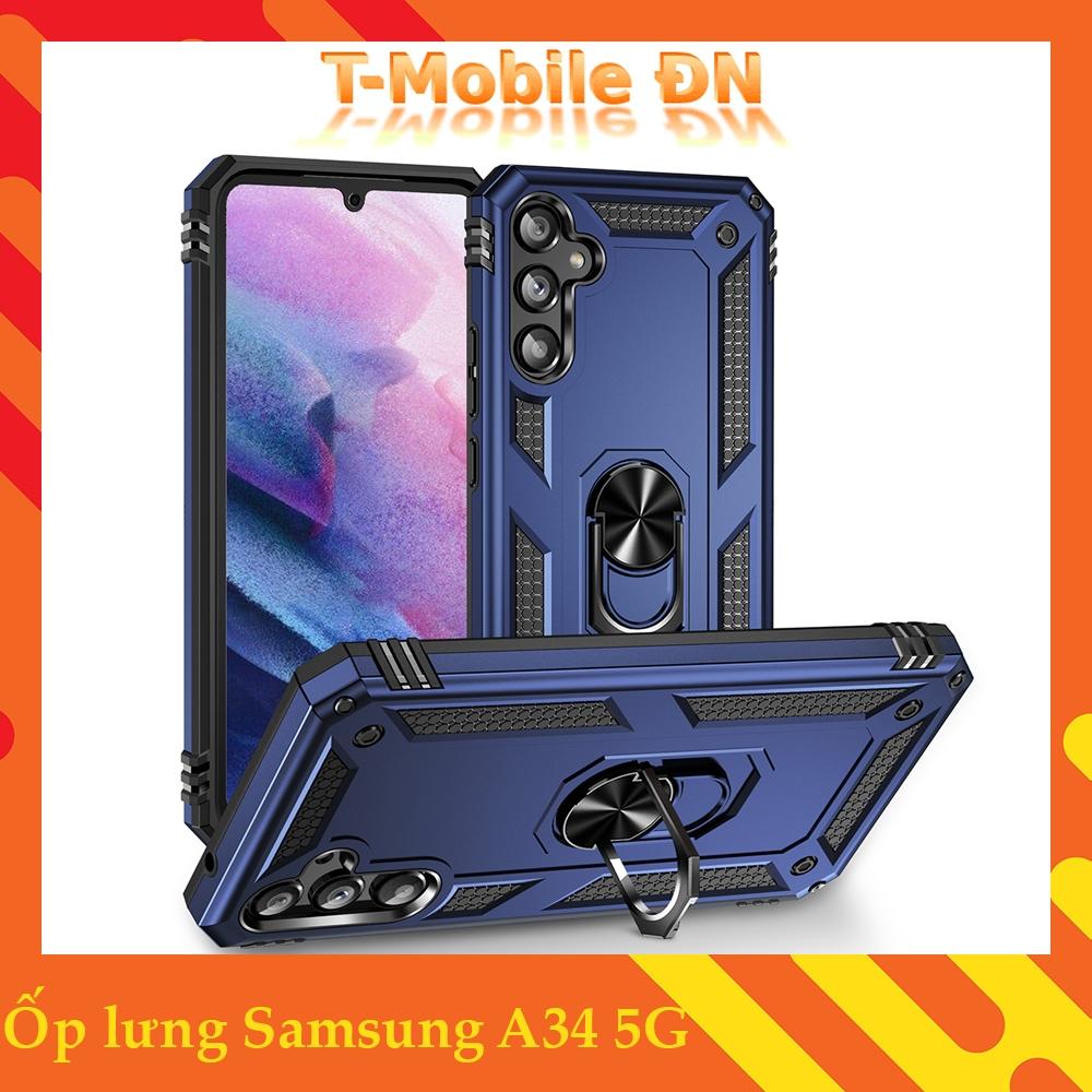 Ốp lưng cho Samsung A34 5G chống sốc 2 lớp kèm nhẫn iring làm giá đỡ cho Samsung A34 5G