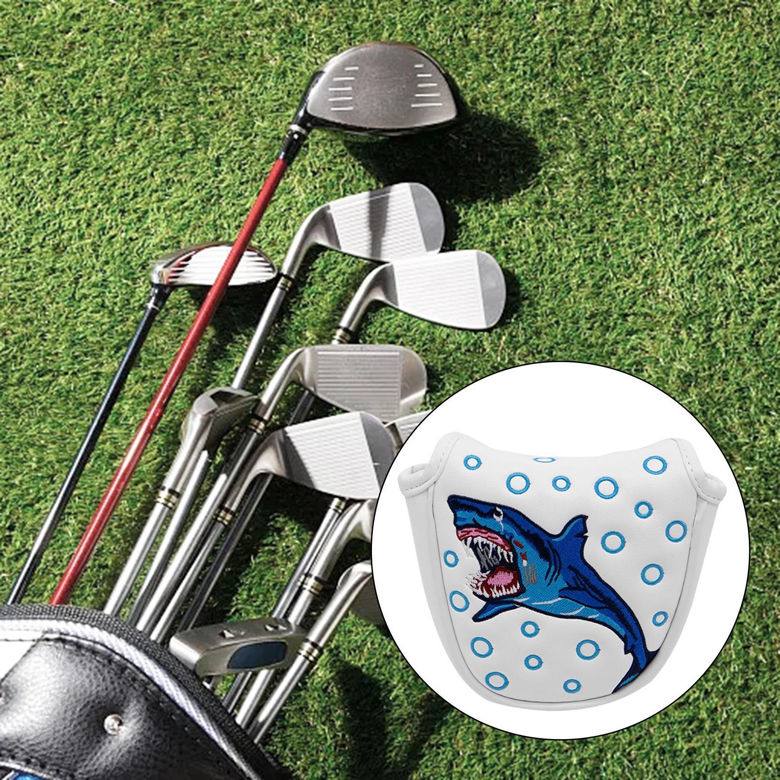 Golf Putter Cover, Mallet Putter Headcovers, Leather Golf Putter White