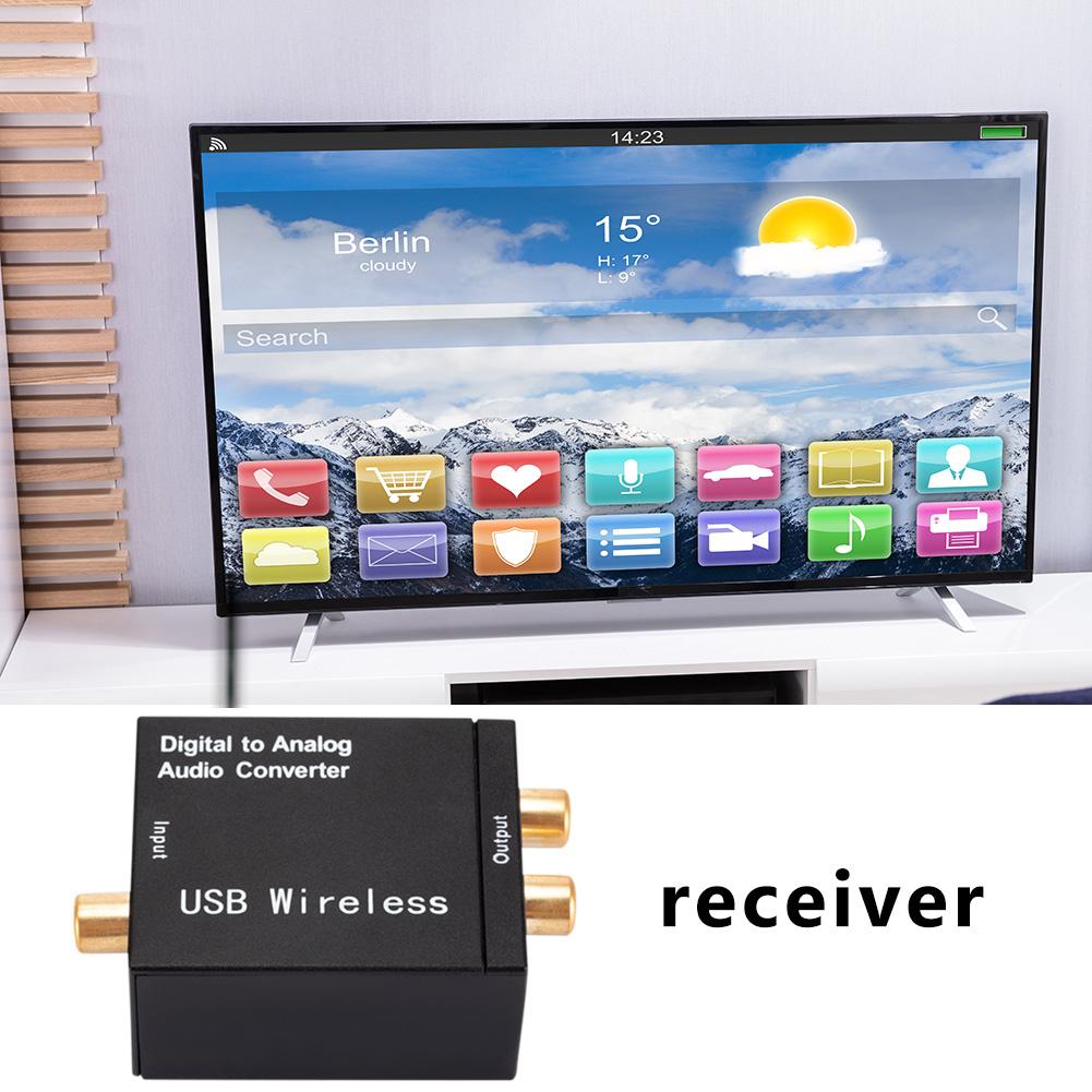 Bộ chuyển đổi âm thanh 192kHz Bộ chuyển đổi Toslink TosLink Tín hiệu đồng trục sang RCA R/L DAC chuyển đổi với cáp quang 1M cho loa máy thu AMP
