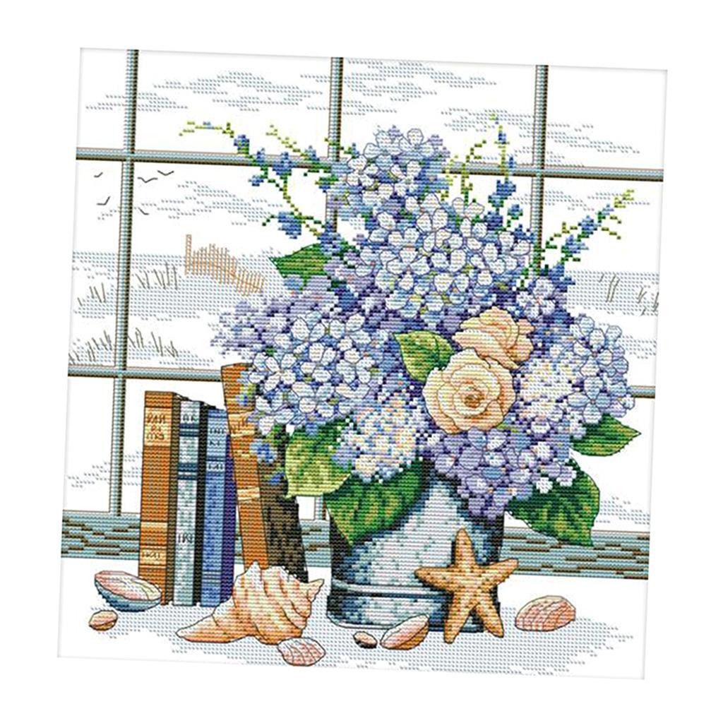 Stamped Cross Stitch Kits Printed Windowsill Patterns for Beginners Adults