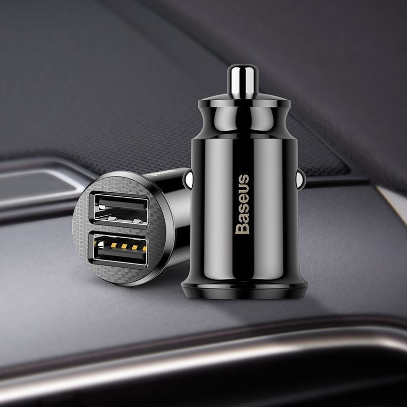 Tẩu sạc nhanh Baseus Grain Car Charger (Dual USB 5V 3.1A ) (Hàng chính hãng)