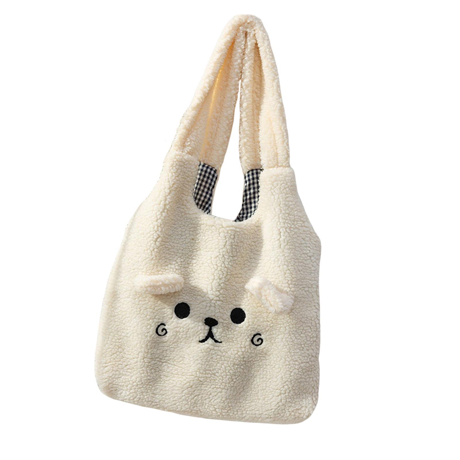 Women Plush Handbag Single Shoulder Bag Versatile Styles Lightweight Gift for Girlfriends, Wives, and mother