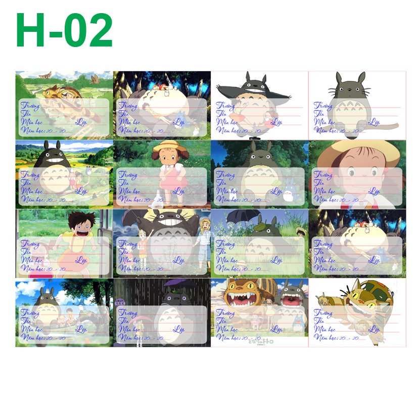 Nhãn vở set 32 nhãn vở Totoro