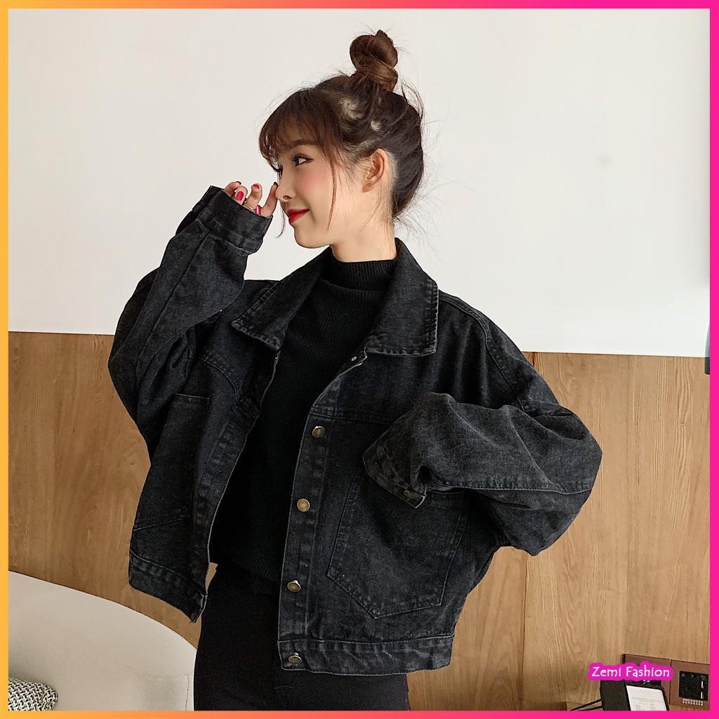 Áo Khoác Jean Nữ, Áo Khoác Bò Nữ Jean Denim Form Rộng Ulzzang