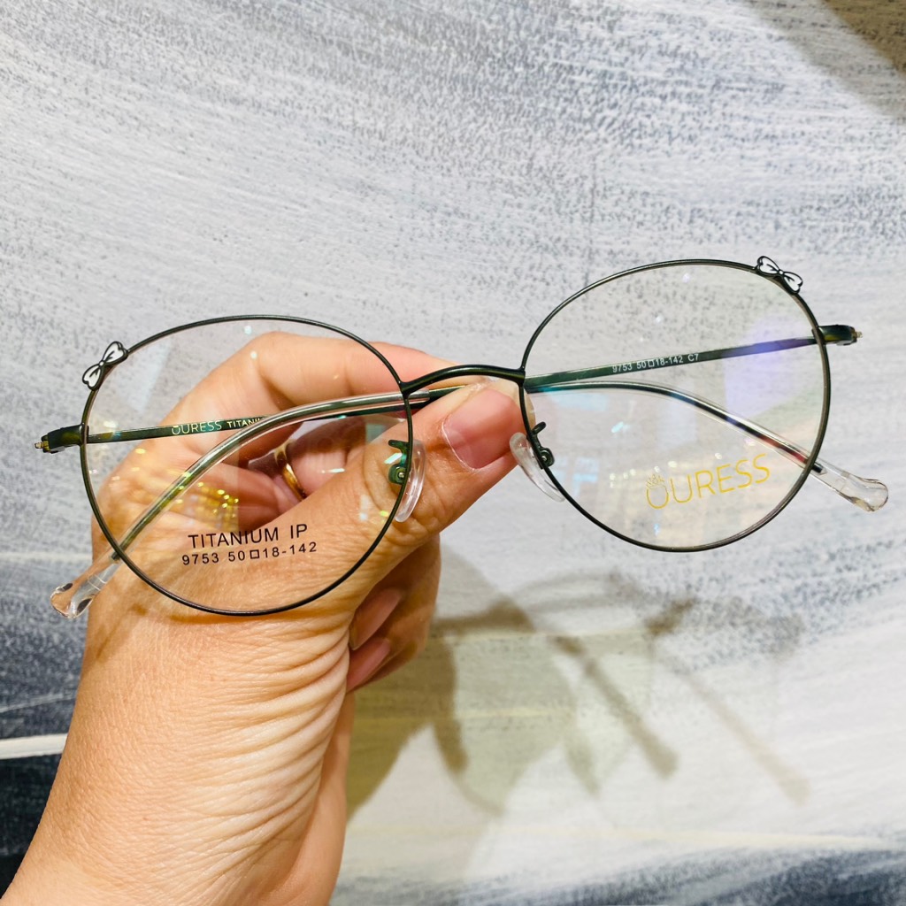 Gọng kính cận 9753 hợp kim thời trang mắt kính OURESS nam nữ siêu nhẹ siêu bền