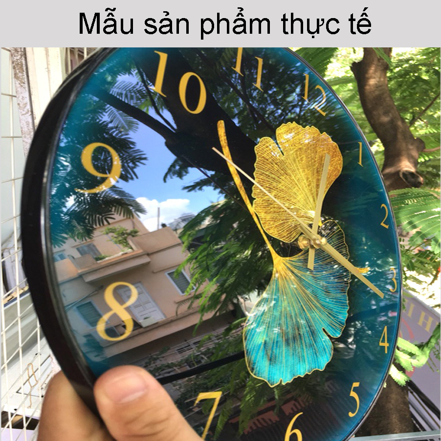 Tranh Đồng Hồ Decor Không Gian Hiện Đại Giá Rẻ - Đồng Hồ Pha Lê Tròn Họa Tiết Phong Cảnh Thiên Nhiên Nghệ Thuật