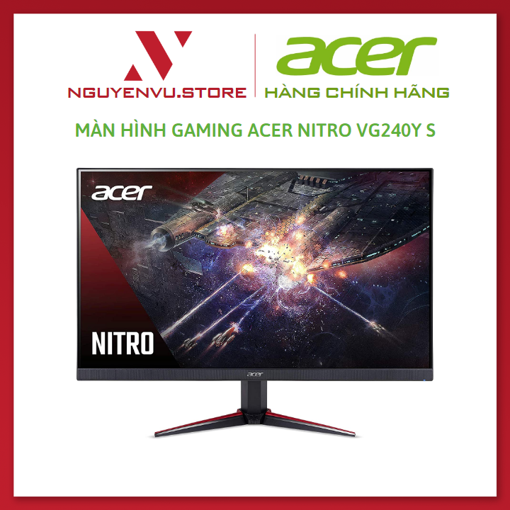 Màn hình Gaming Acer Nitro VG240Y S 23.8” Full HD (1920 x 1080) IPS | AMD FreeSync | 165Hz | Up to 0.5ms | 99% sRGB | 1 x Display Port 1.2 &amp; 2 x HDMI 2.0 - Hàng chính hãng