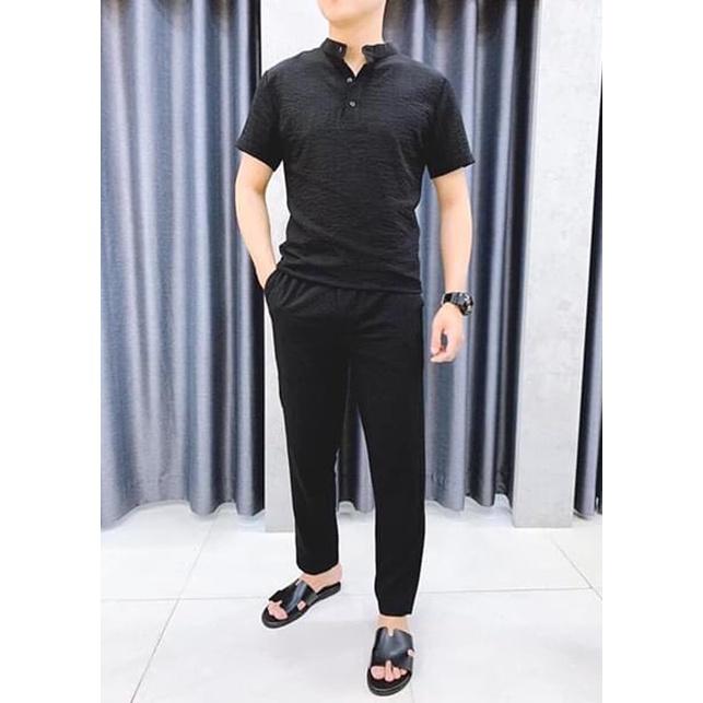 Bộ quần áo đũi nam(áo cộc quần dài) 2 màu đen,trắng