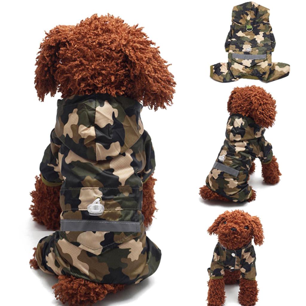 Fashion Dog Raincoat Jacket Pet Waterproof Reflective Rain Coat Hooded Clothes Apparel 4 COLORS 6 SIZES
