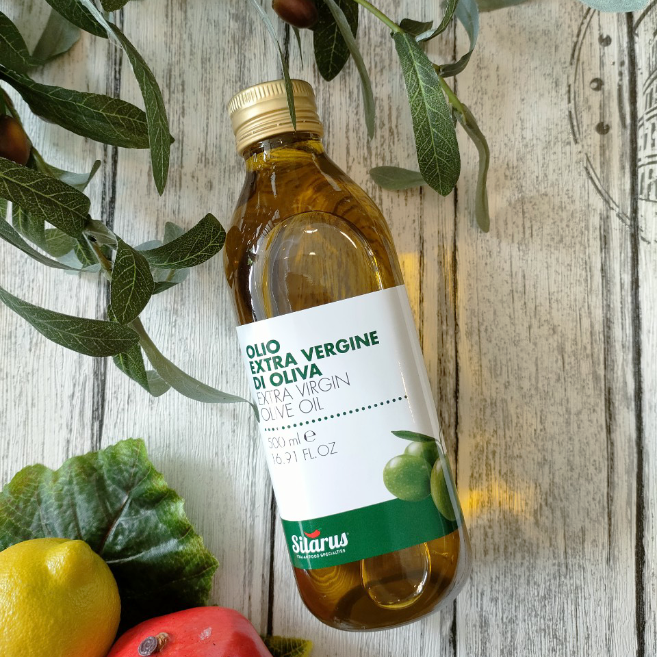 Dầu Olive Nguyên Chất 500ml (Extra Virgin Olive Oil) dùng cho bé ăn dặm, người ăn eat clean - thương hiệu Silarus nhập khẩu từ Ý
