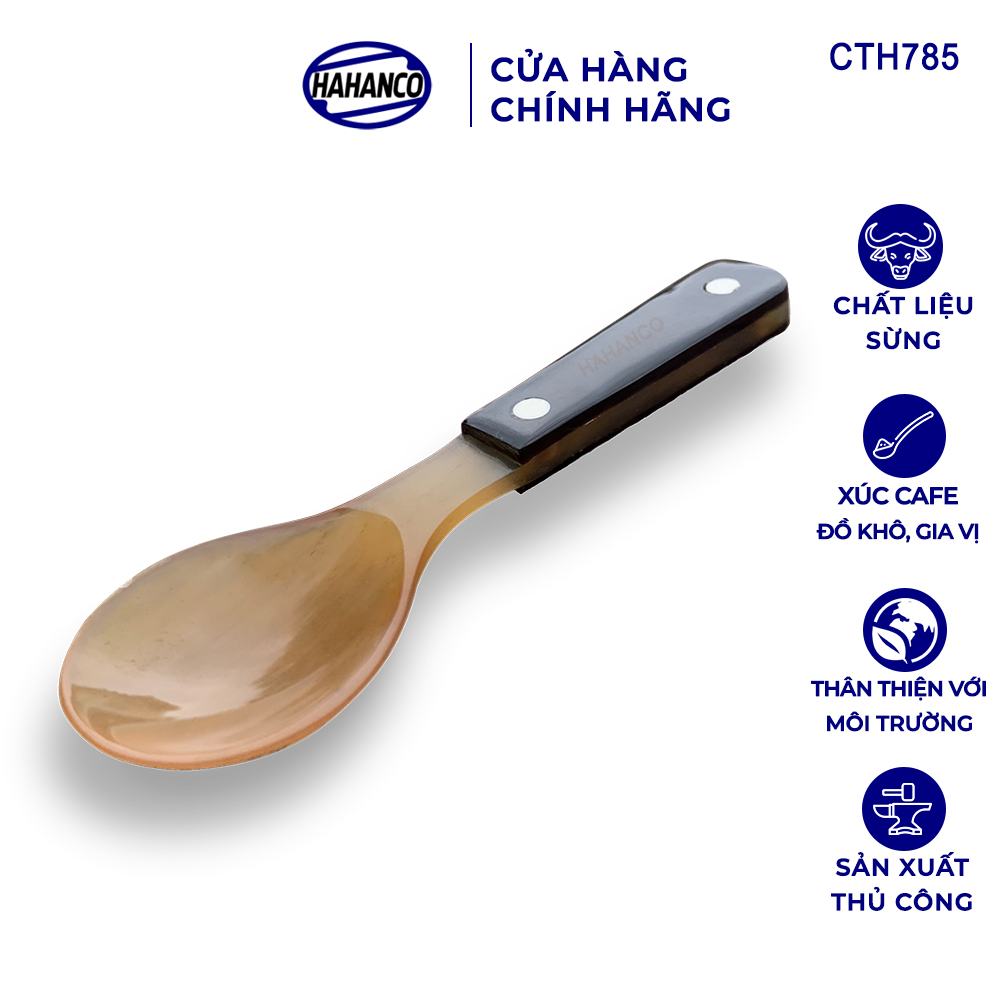 Thìa/Muỗng bằng sừng khảm 2 chấm cao cấp xuất Nhật - Xúc gia vị, cafe, deccor - An toàn cho sức khỏe - CTH785