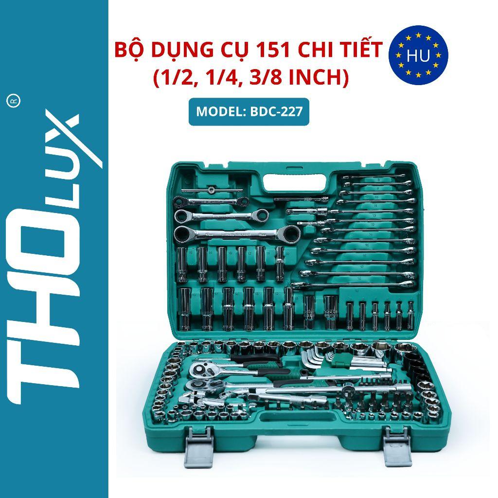 Bộ dụng cụ 151 chi tiết (1/2,1/4,3/8 inch) BDC-227 Tholux đầu tuýp, thanh nối dài, adapter,tay siết