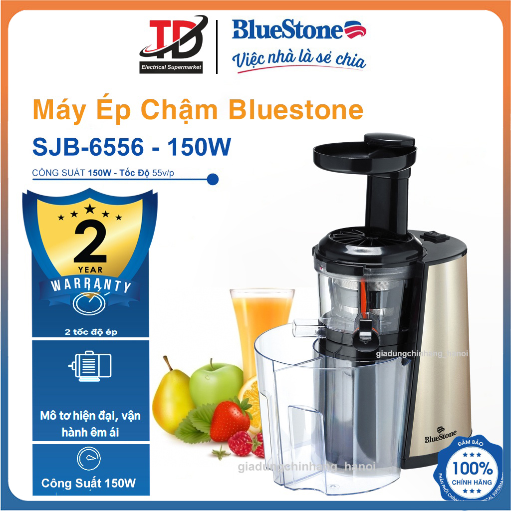 Máy Ép Chậm BlueStone SJB-6556, Ép Trái Cây Rau Củ Quả Kiệt Bã, Hàng Chính Hãng