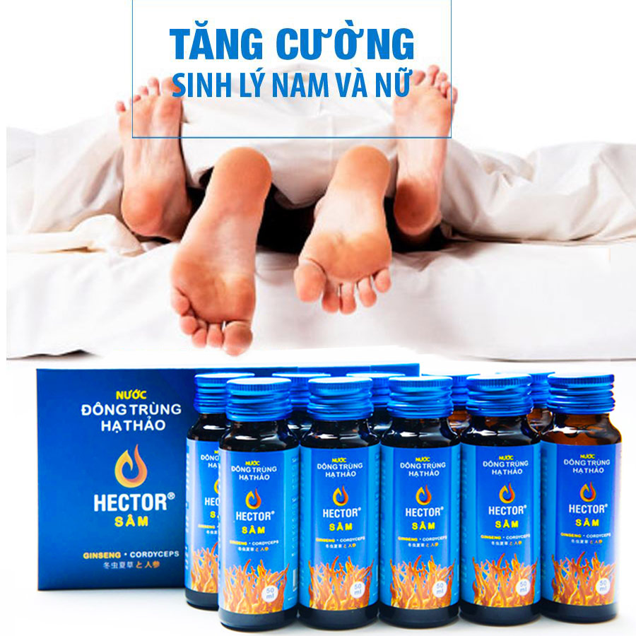 Combo 3 hộp 30 Chai Đông trùng hạ thảo Hector Sâm giúp tăng sức bền, sức khỏe cơ thể (Date mới)