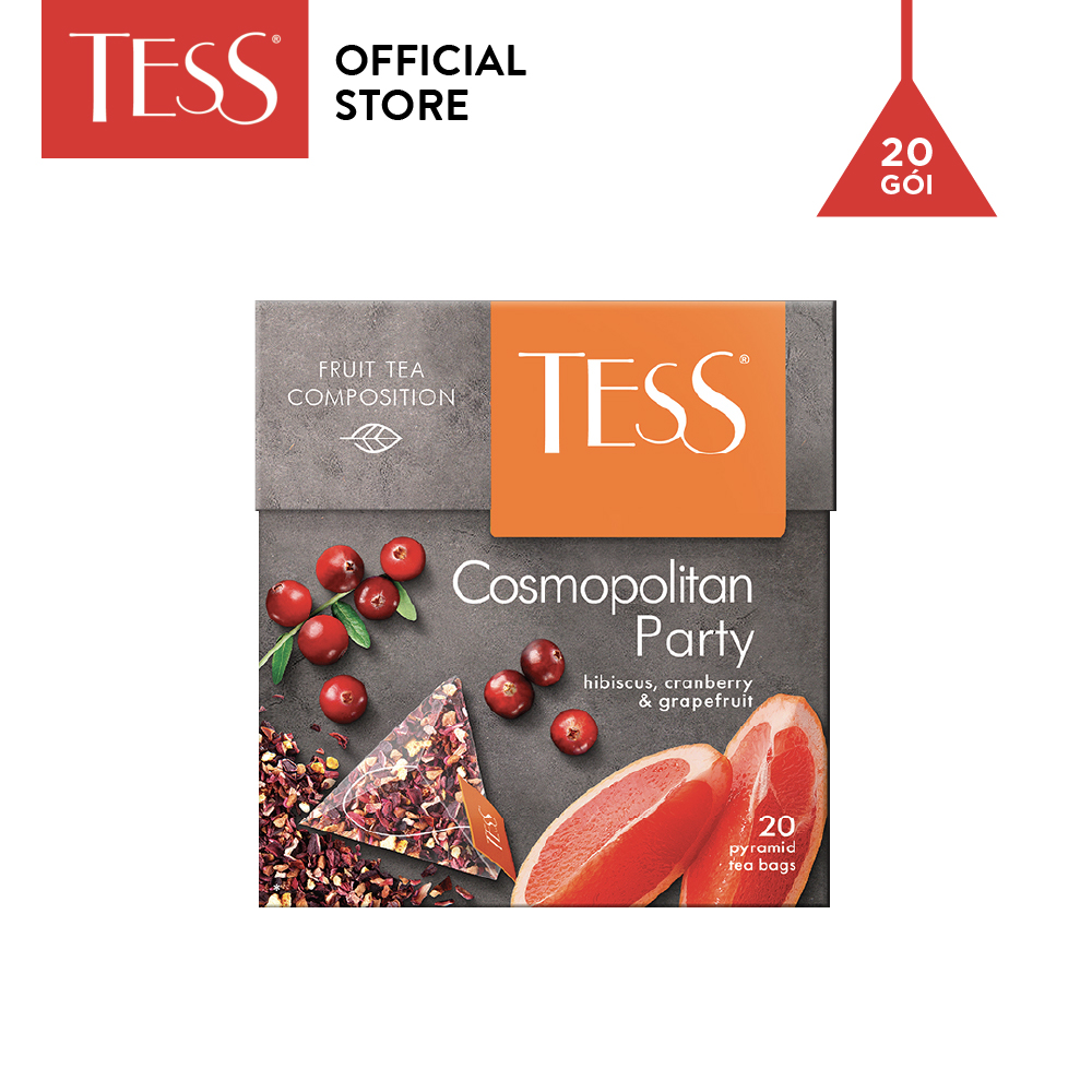 Trà hoa quả Tess Cosmopolitan Party vị nam việt quất và bưởi 20 gói/hộp