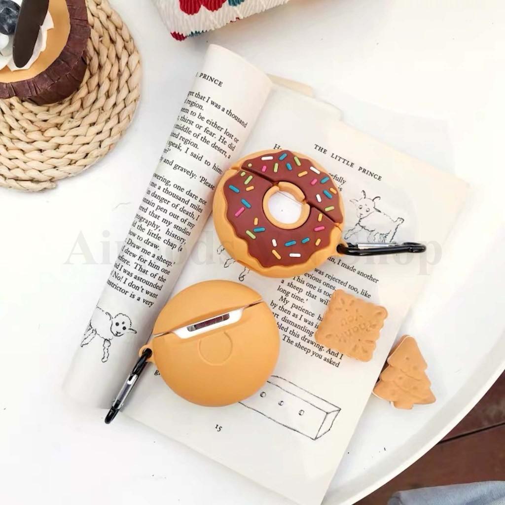 Bao Case Ốp dành cho Airpods 1/2 bánh Donut silicon 3d cao cấp