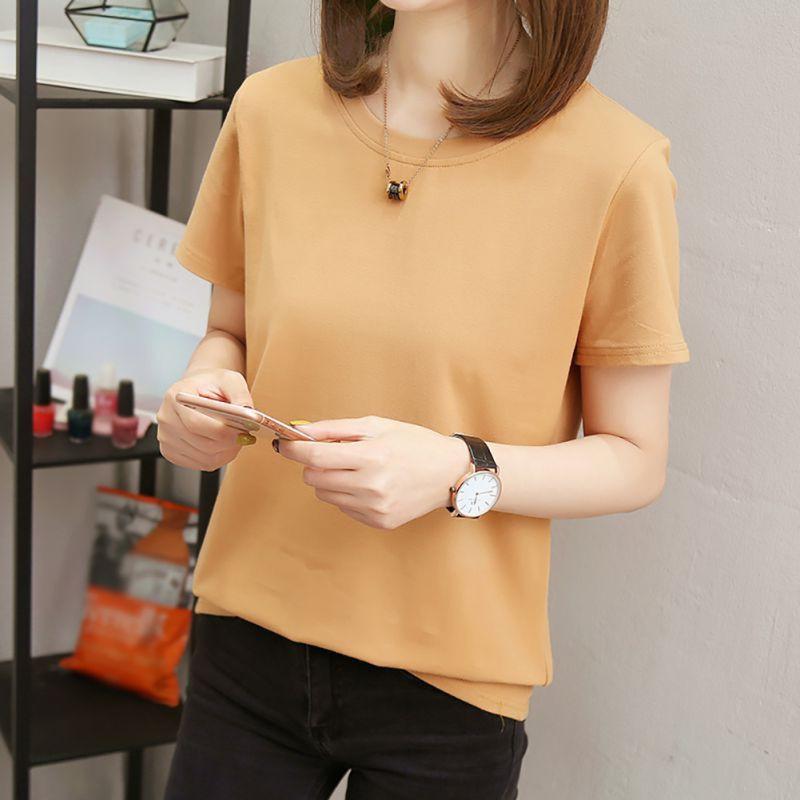 Áo thun nữ cổ tròn ngắn tay kiểu Hàn Quốc