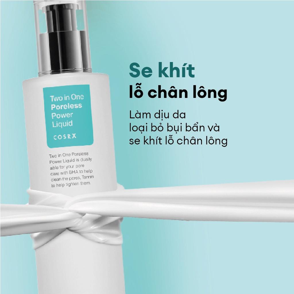 Nước Hoa Hồng Và Dưỡng Chất Cân Bằng Da, Se Khít Lỗ Chân Lông COSRX Two in One Poreless Power Liquid 100ml