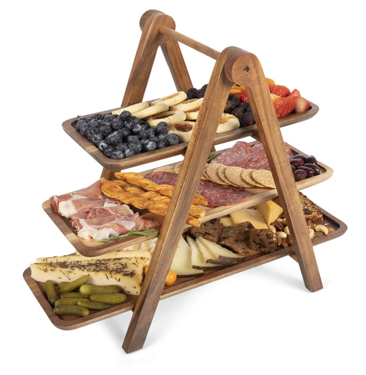 Khay Gỗ Bàn Tiệc 3 tầng Serving Cascading Tray 3F