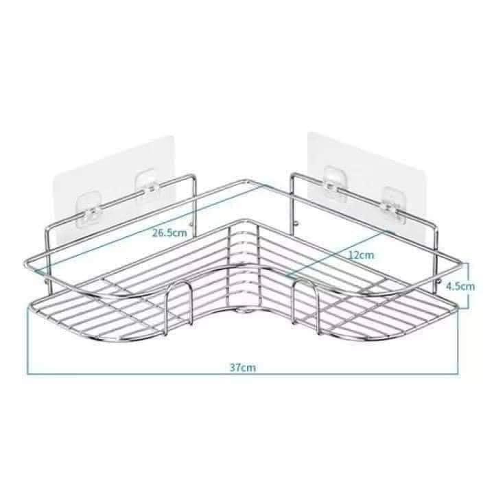 KỆ GÓC DÁN TƯỜNG CHUẨN INOX MÀU TRẮNG SIÊU ĐẸP - DÁN SIÊU CHẮC, KHÔNG CẦN KHOAN VÍT