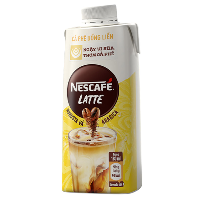 [MUA 1 TẶNG 1 - Cà phê uống liền vị Latte lốc 6 hộp] Cà phê uống liền NESCAFÉ LATTE - lốc 6 hộp x 180ml