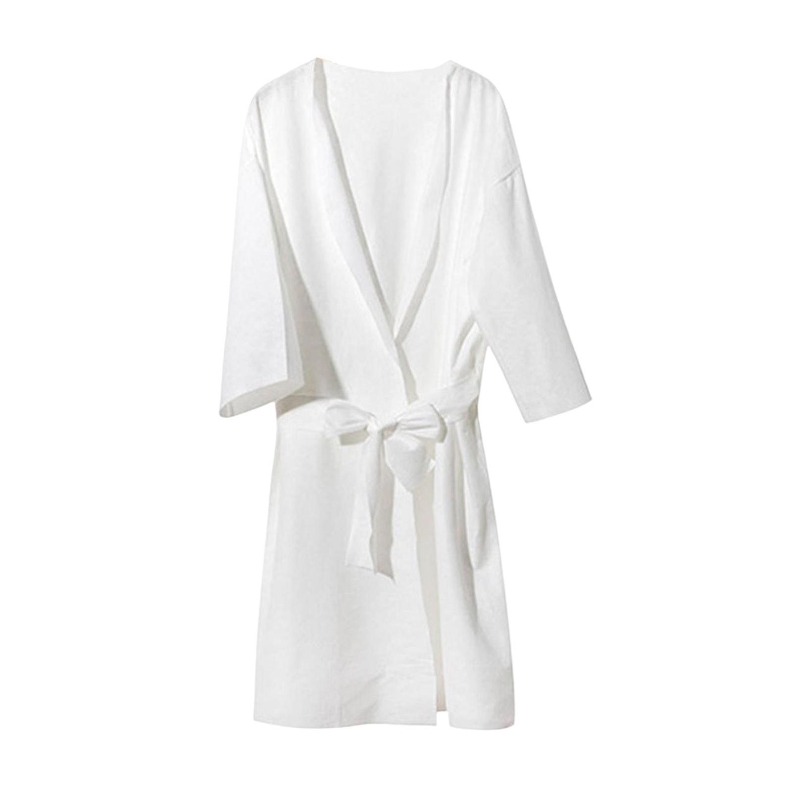 Womens Disposable Bathrobe Wrap with Belt Supplies Steam Suit Clothing Adult Costume Adjustable Accessories Loose Robe for Traveling Salon